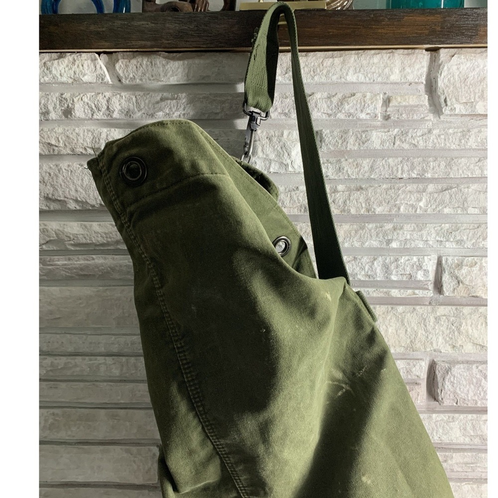 Vintage US Military Olive Drab Canvas Duffel Bag Sea Bag Top Load 36 Inch